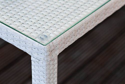 Плетеный стол MILANO 150 см белый