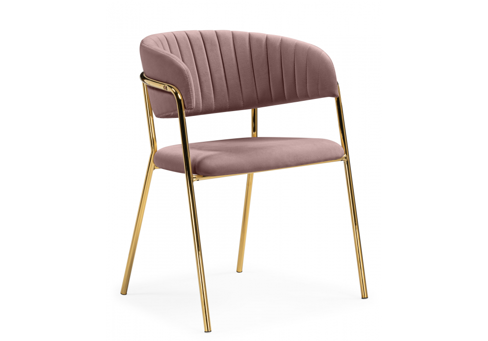 Стул на металлокаркасе Kamelia светло-фиолетовый, золотой