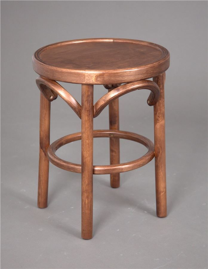 Деревянный табурет Венский средний тон с твердым сиденьем