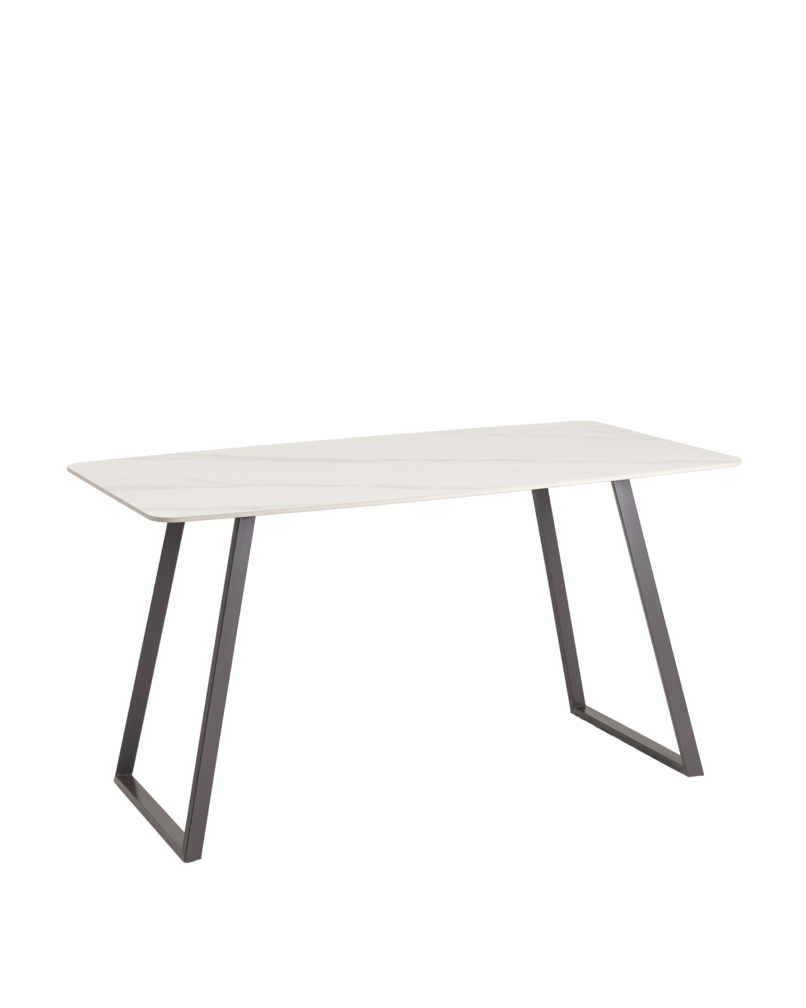 Стол обеденный Vermont 140*80 см керамика белая ножки серые