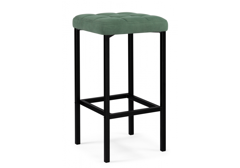 Барный стул Лофт микровелюр катания изумруд, черный матовый