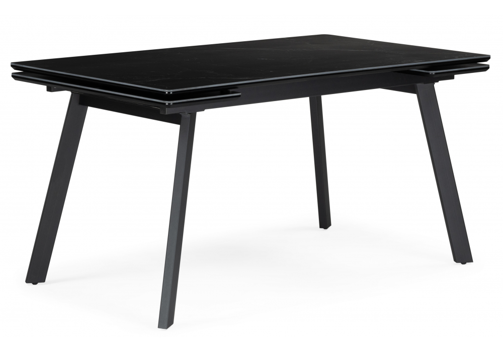 Керамический стол Норман 140(200)х80 черный мрамор, черный