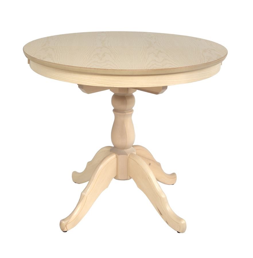 Раздвижной стол Круглый 90 беленый дуб