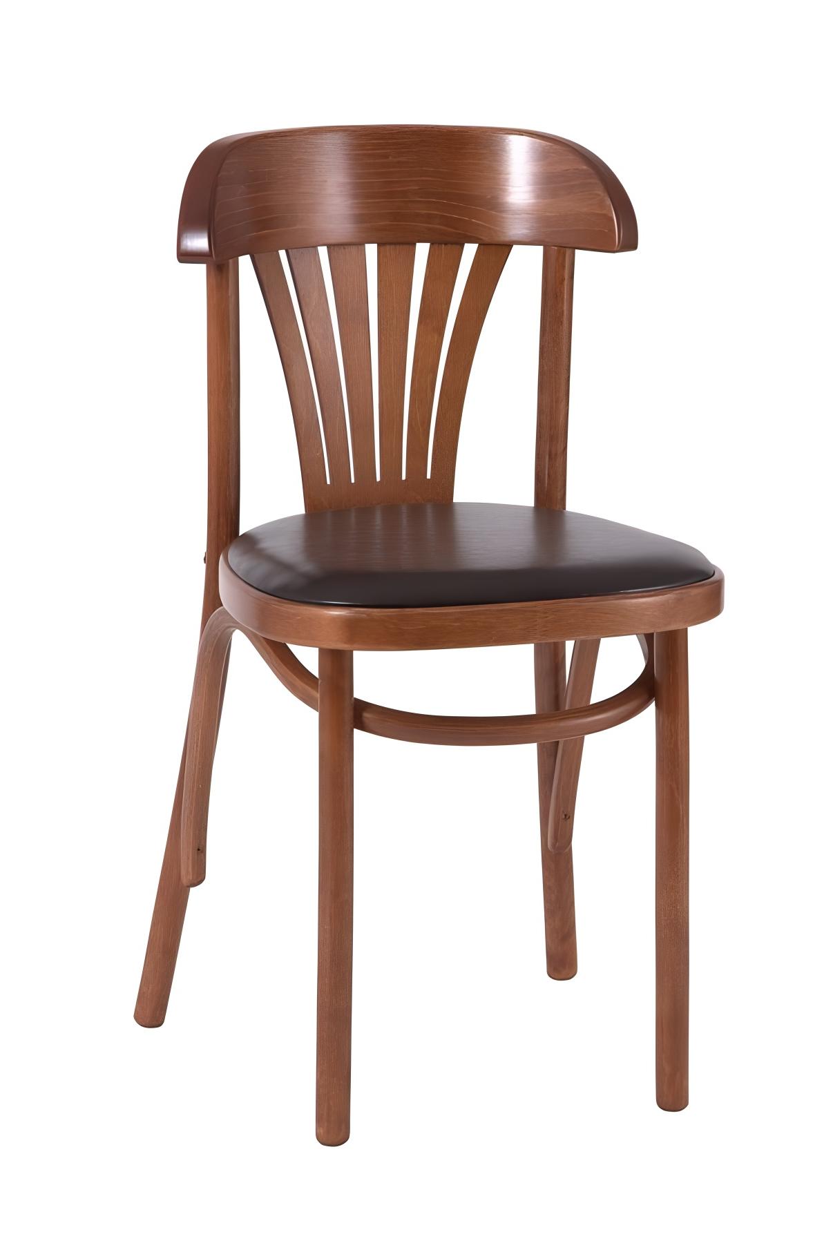 Стул Астра с мягким сиденьем средний тон, экокожа коричневая