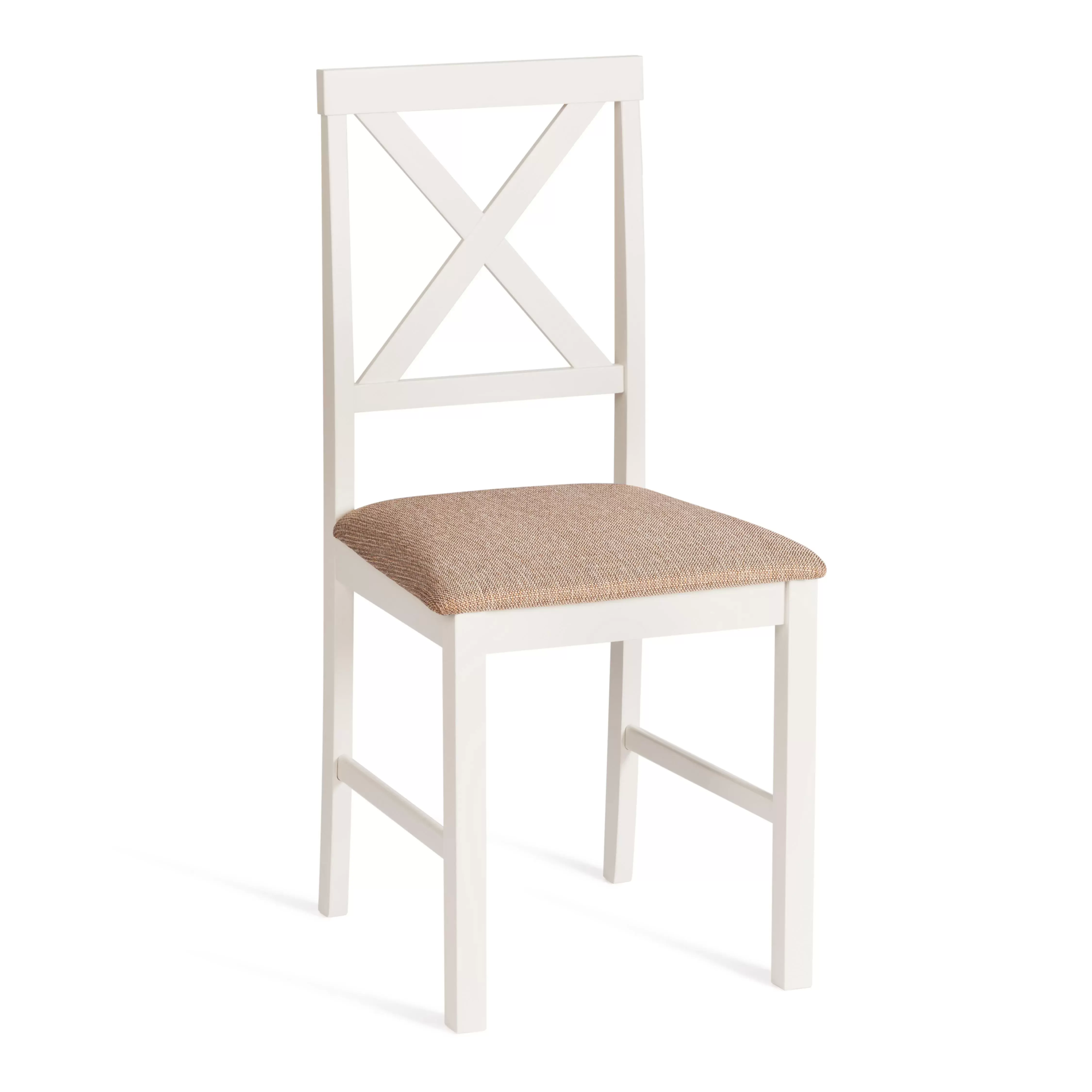 Стул обеденный Хадсон/Hudson дерево гевея/мдф, ivory white (слоновая кость), ткань кор.-зол. (1505-9)