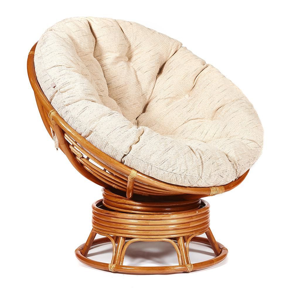 Кресло-качалка "PAPASAN" w 23 и 01 B с подушкой, коньяк