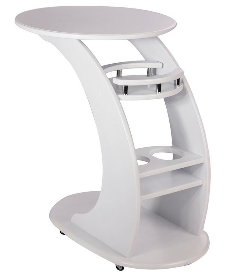 Журнальный столик "Люкс" подкатной на колесиках прикроватный в цвете молочный дуб