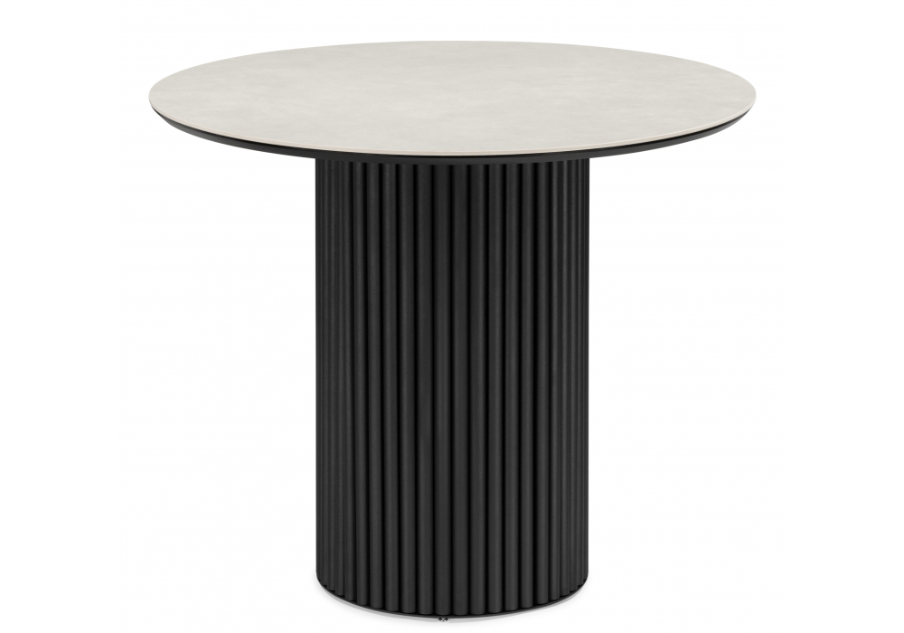 Керамический стол Барел 89 carmen light grey, черный