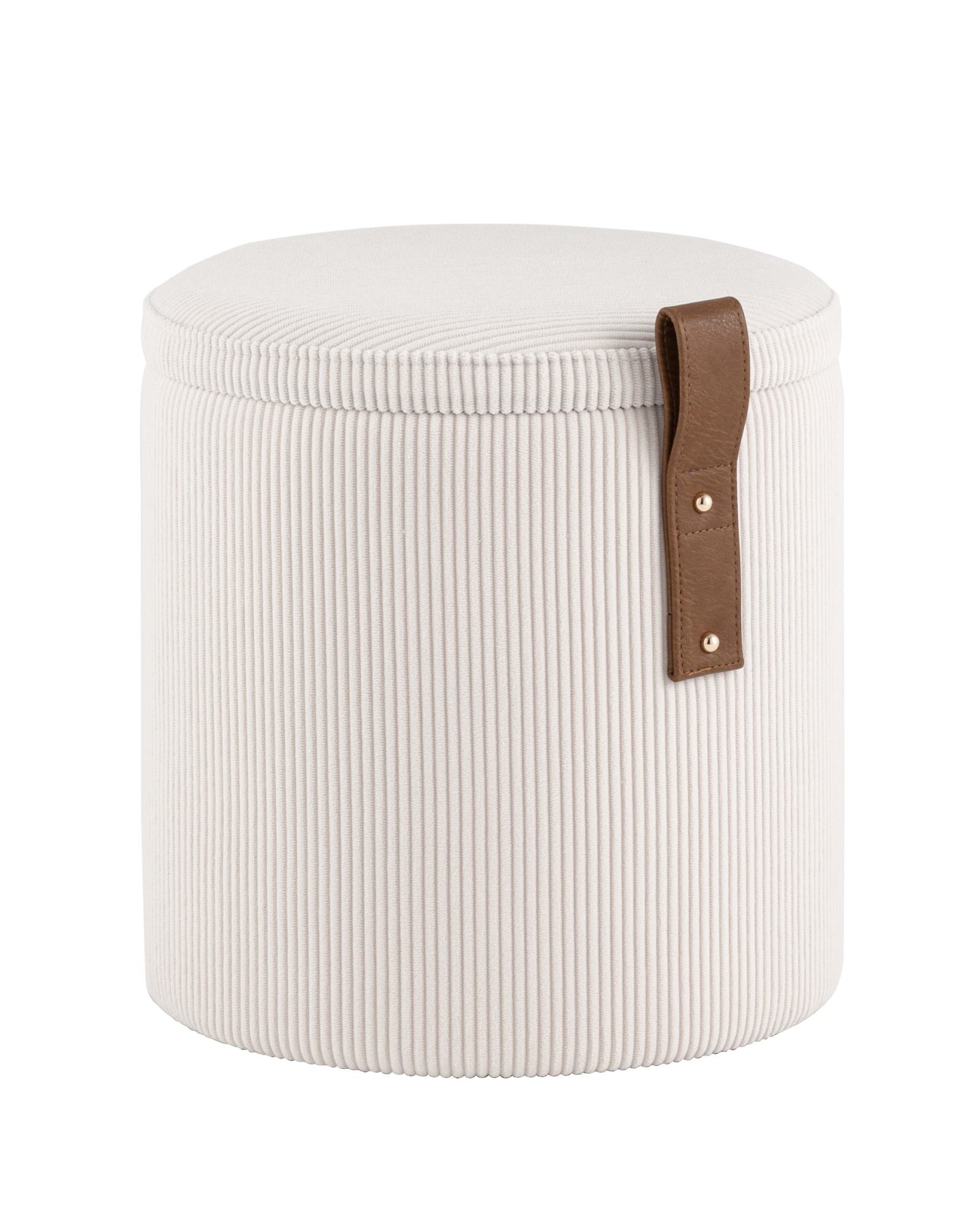 Пуф Руни XS с ящиком вельвет белый