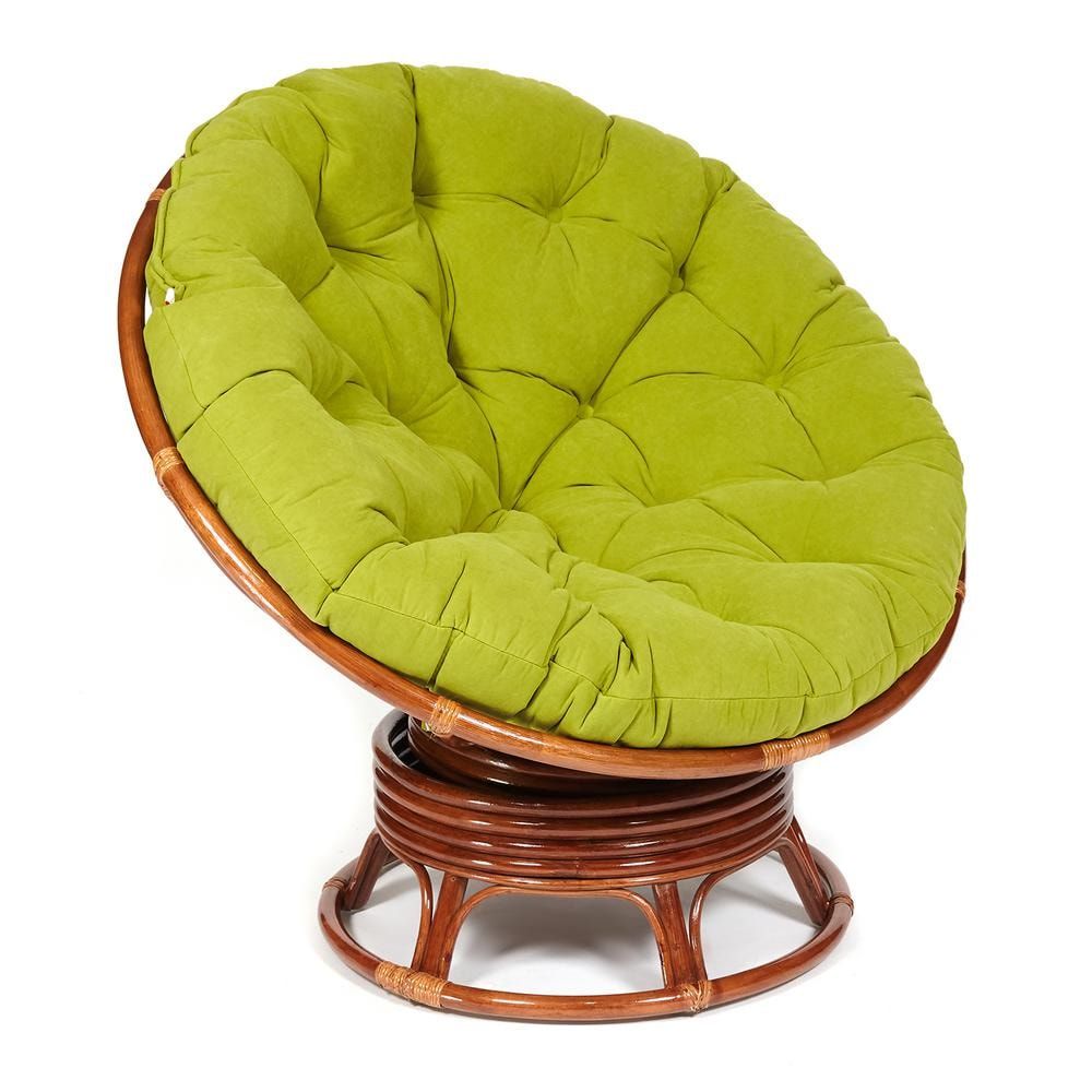 Кресло-качалка "PAPASAN" w 23 и 01 B с подушкой, орех, флок олива, 23