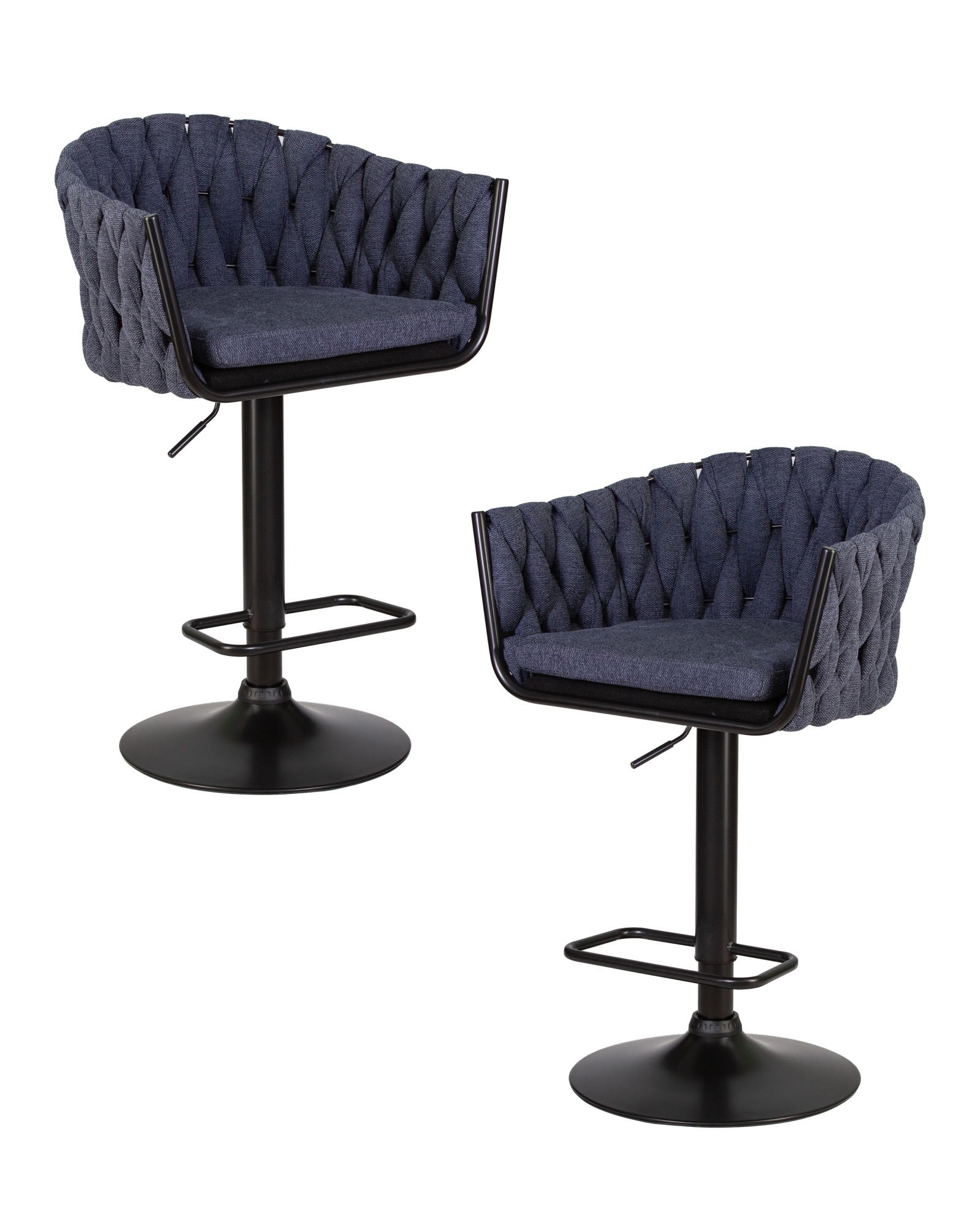 Набор 2 шт Стул барный LEON, синяя ткань (LAR-275-29)