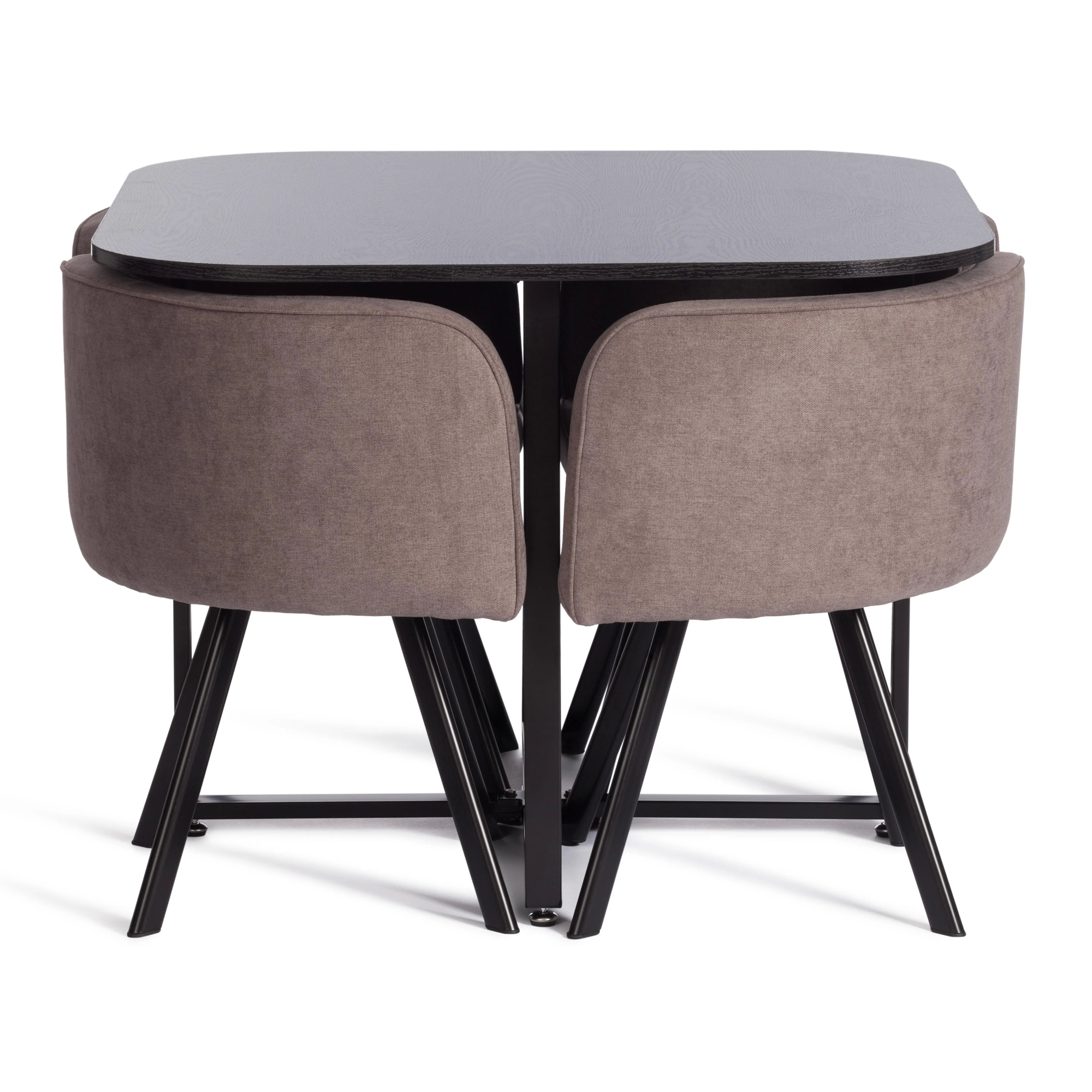 Комплект (стол, 4 стула) QUADRON (mod. PT14) темно-серый