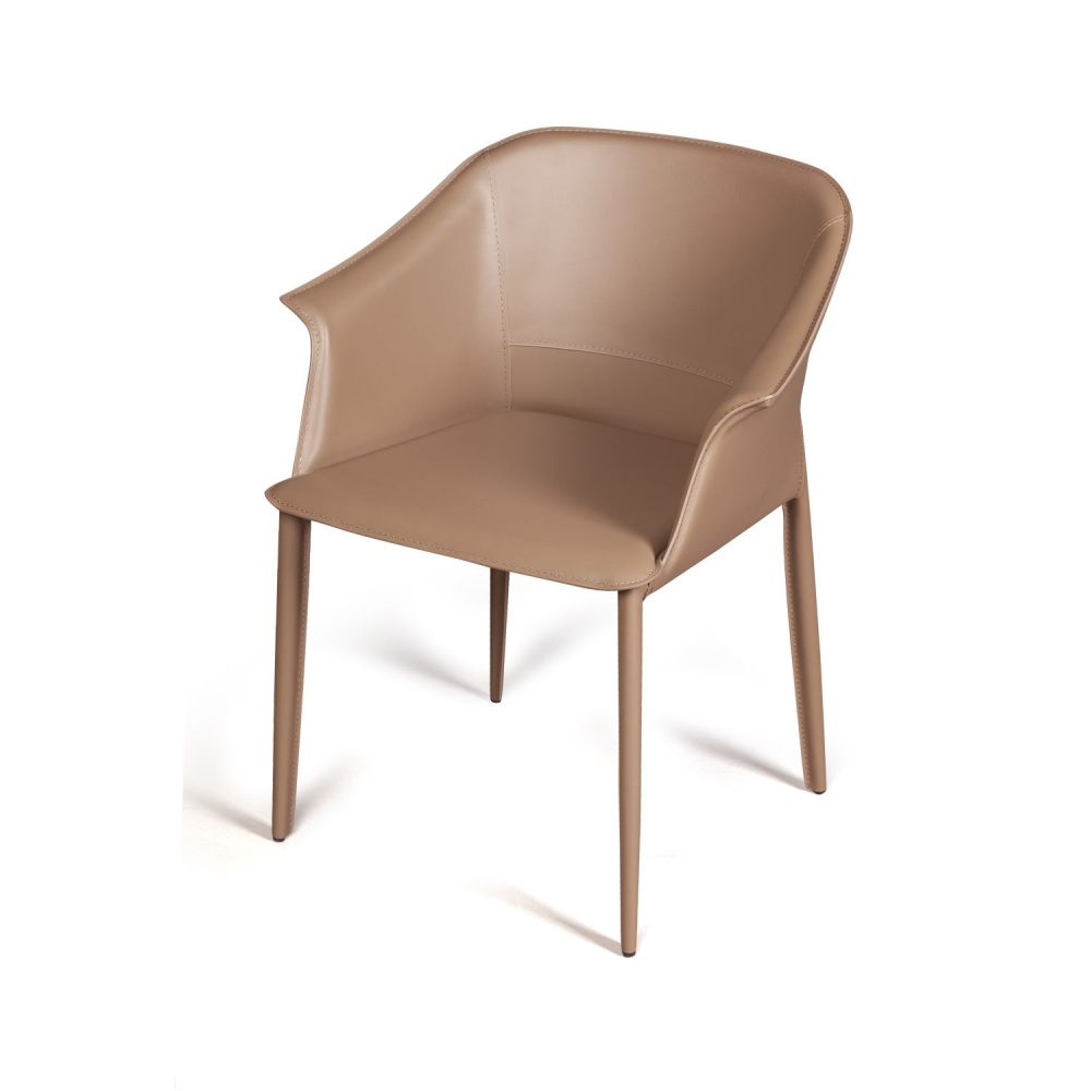 Стул с подлокотниками GIO кожа хаки-тауп