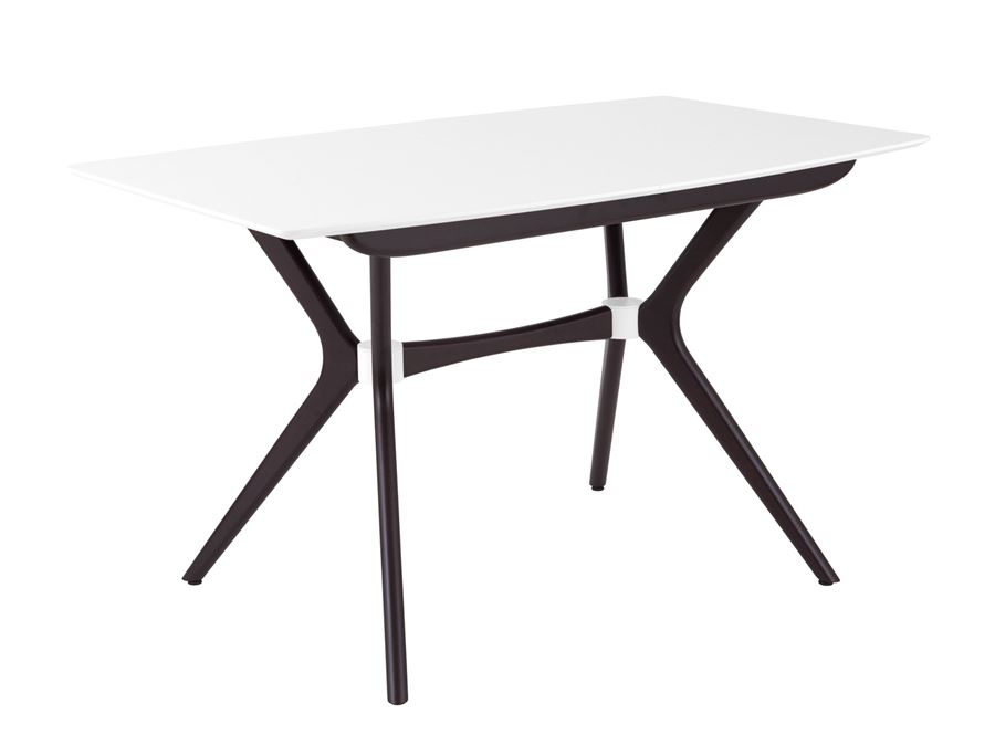 Стол Марко белый и черный, дерево, прямоугольная столешница, раскладной