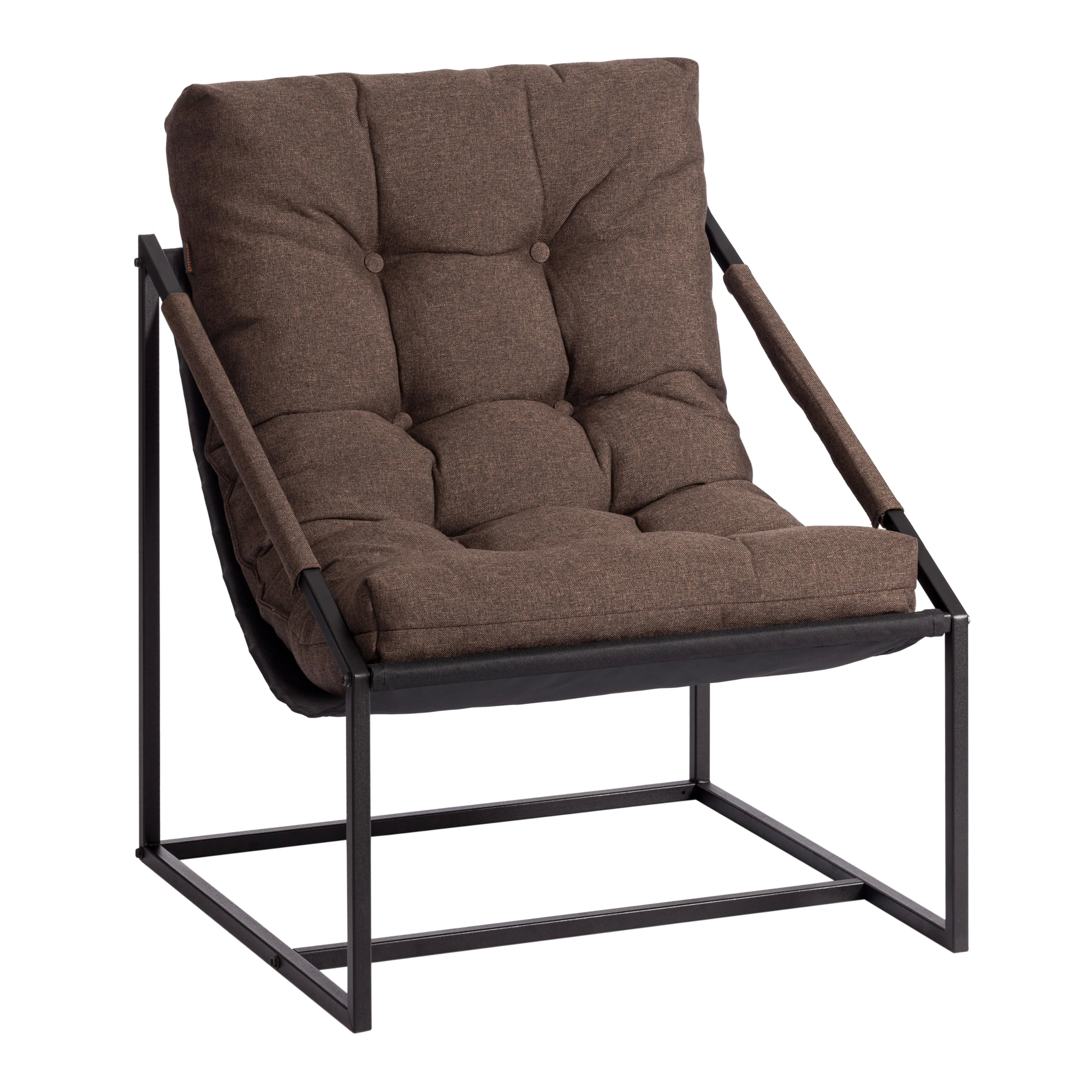 Кресло Charli коричневый, ткань и металл, мягкое сиденье, с подлокотниками