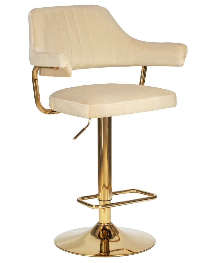 Стул барный CHARLY золотой, бежевый велюр MJ9-10