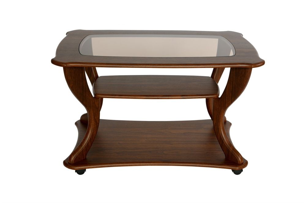 Стол журнальный Маэстро + стекло СЖС-02 орех