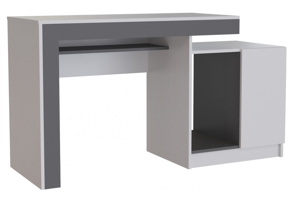 Компьютерный стол Модена белый, графит