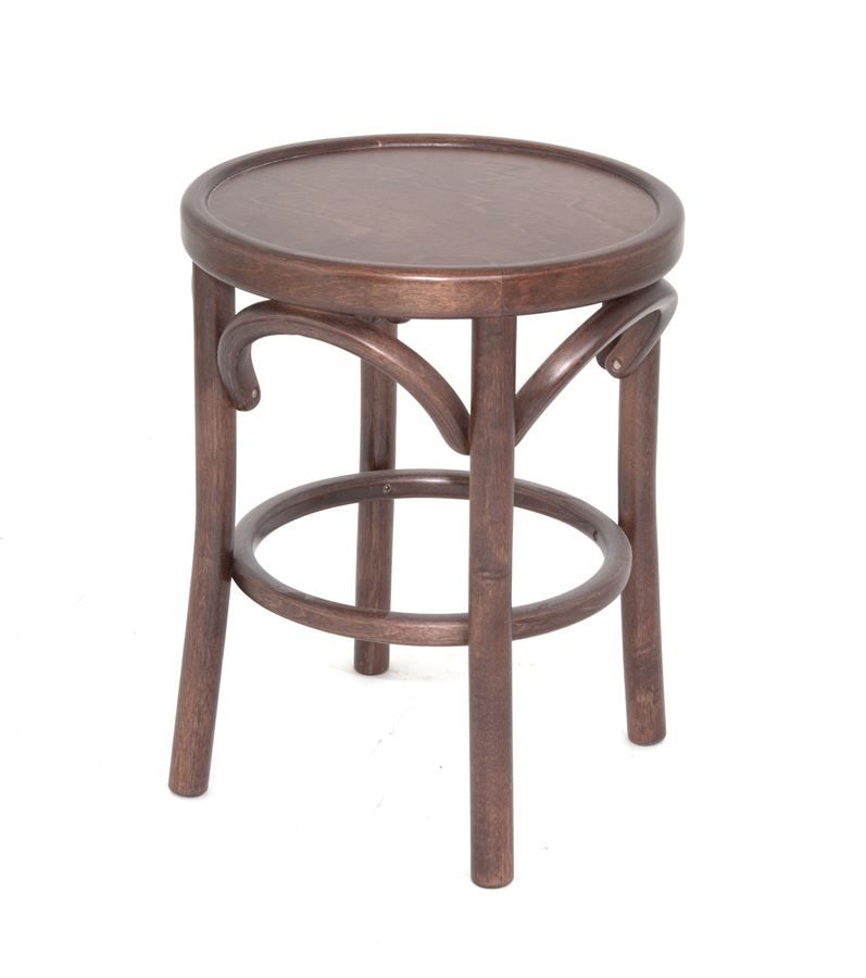 Деревянный табурет Венский темный тон с твердым сиденьем
