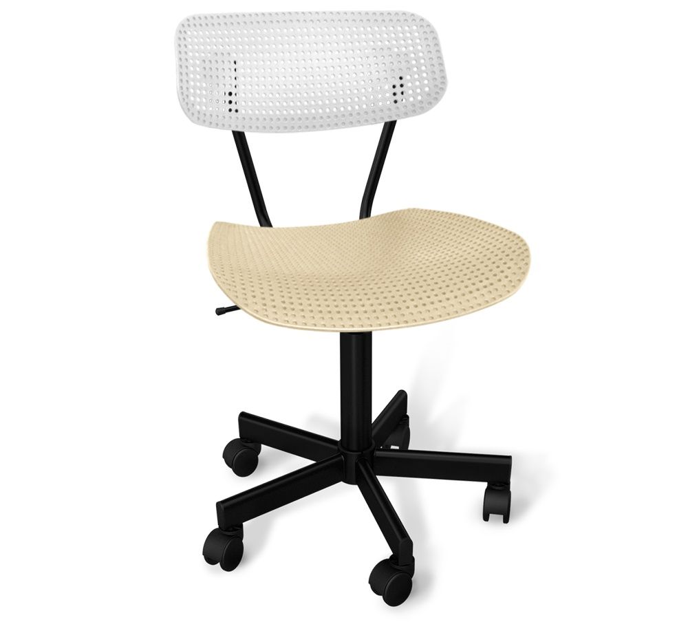 Стул подъемно-поворотный SHT-ST85/S121М белый/бежевый и черный муар