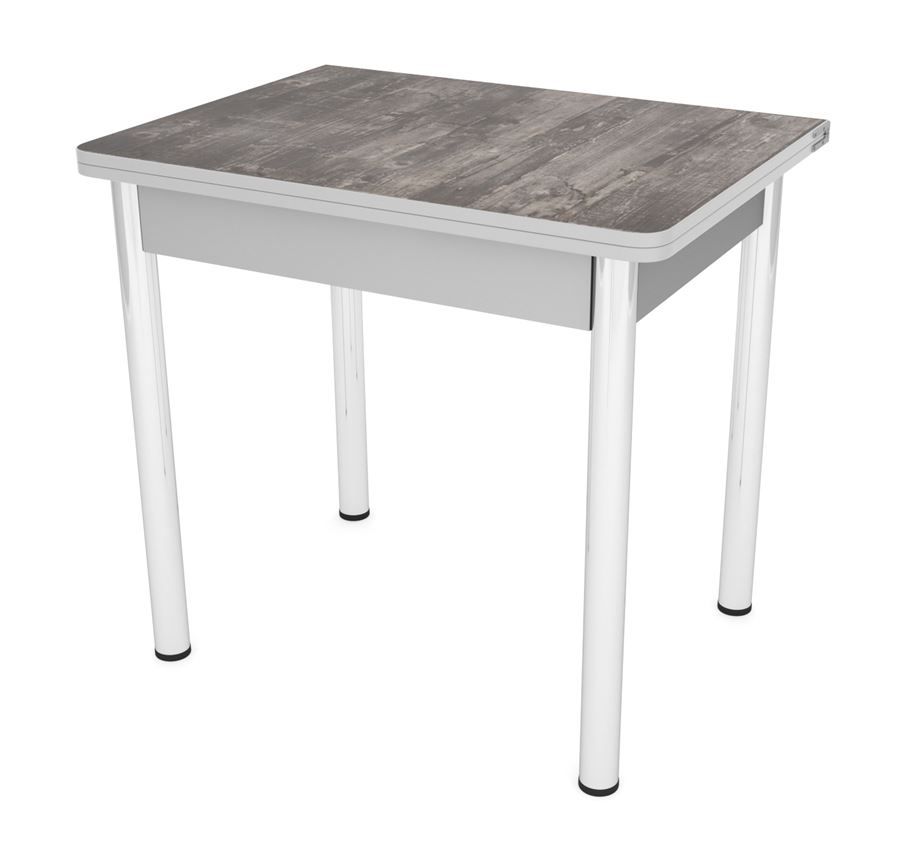 Стол обеденный ЛС-831 кантри 2047, ножки хром, кромка + подстолье серое