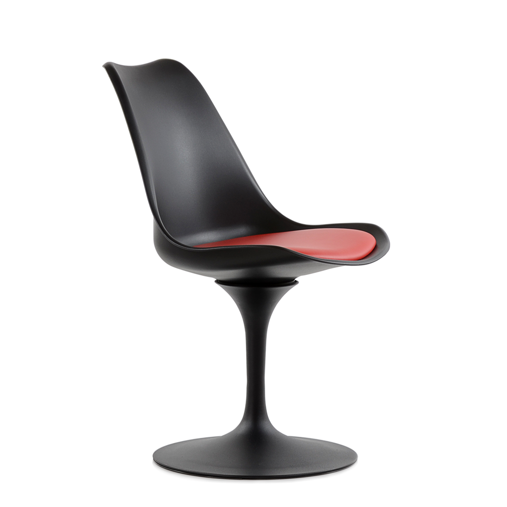 Стул Tulip style черный с красной подушкой
