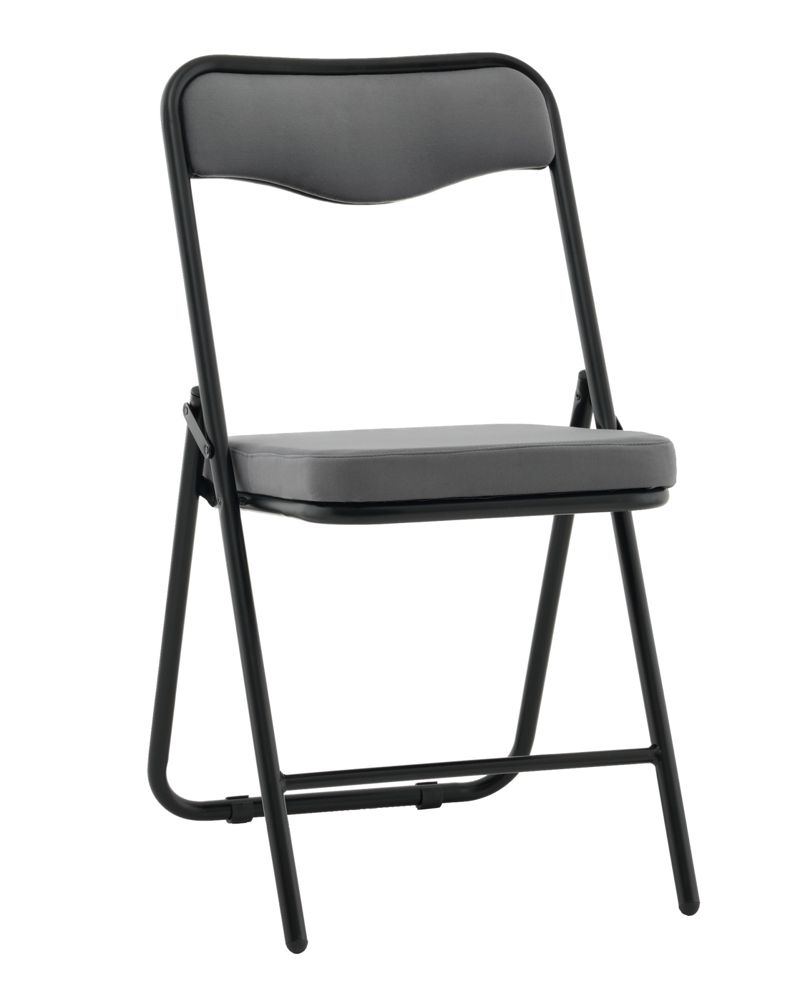 Стул складной Джонни велюр велютто темно-серый, каркас черный матовый