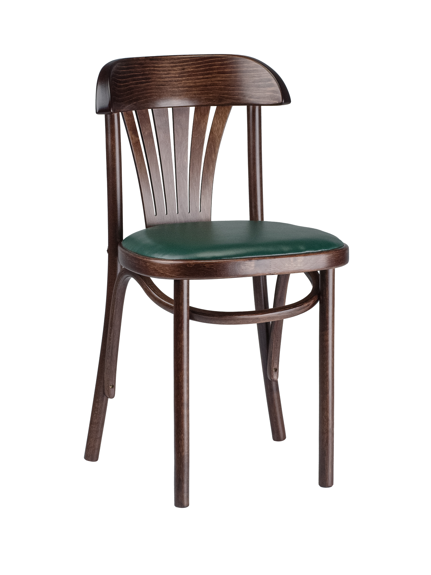 Стул Астра с мягким сиденьем темный тон, экокожа зеленая