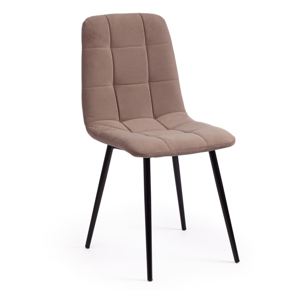 Стул CHILLY MAX велюр и металл, 45х59х88 см, серо-бежевый 08, черный