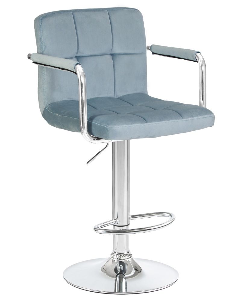 Стул барный KRUGER ARM пудрово-голубой велюр MJ9-74