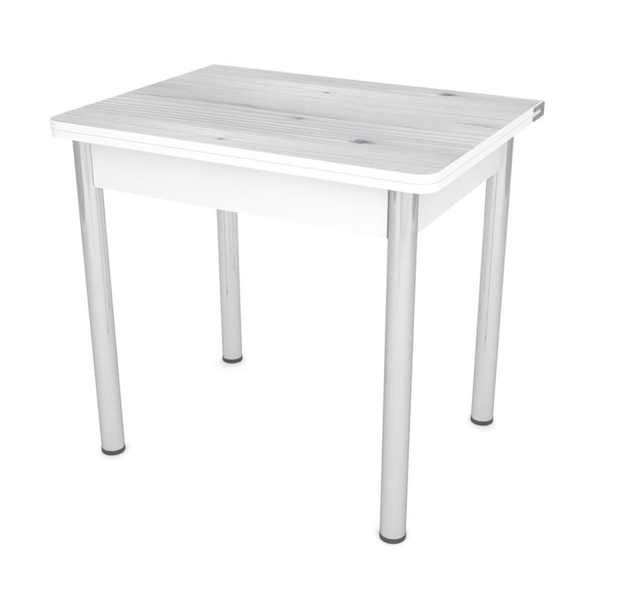 Стол обеденный ЛС-831 бийская сосна 2058, ножки хром, ЛДСП + кромка белый