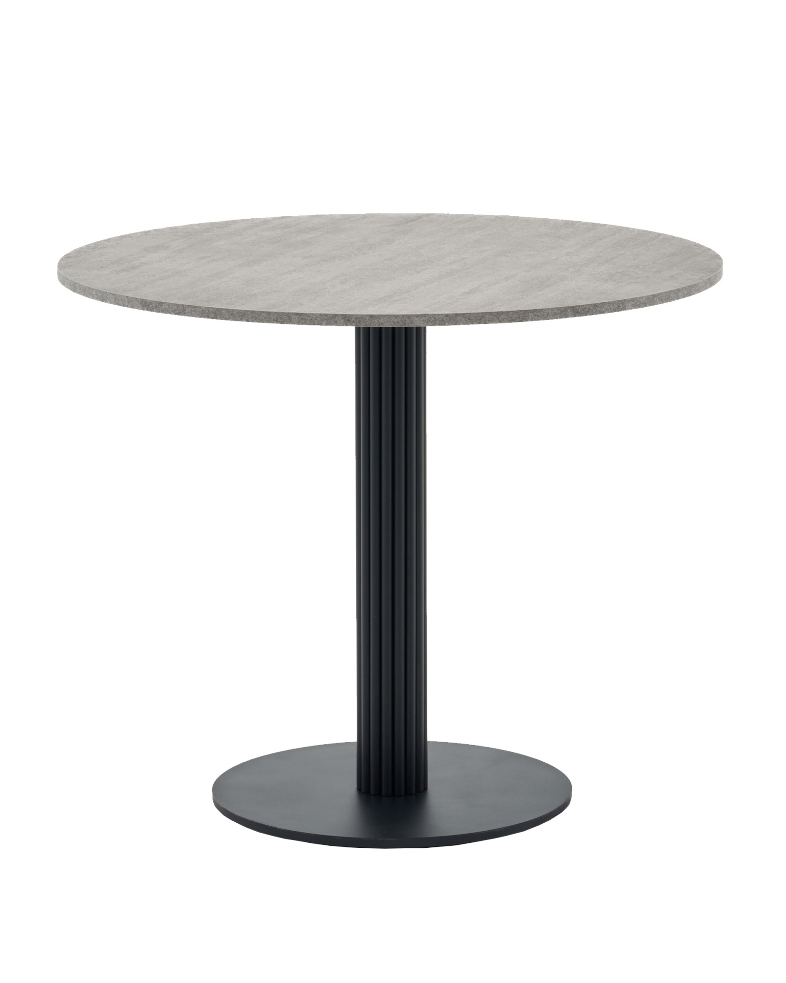 Стол круглый Фризбин D90, столешница МДФ сегни темный, основание металл черный