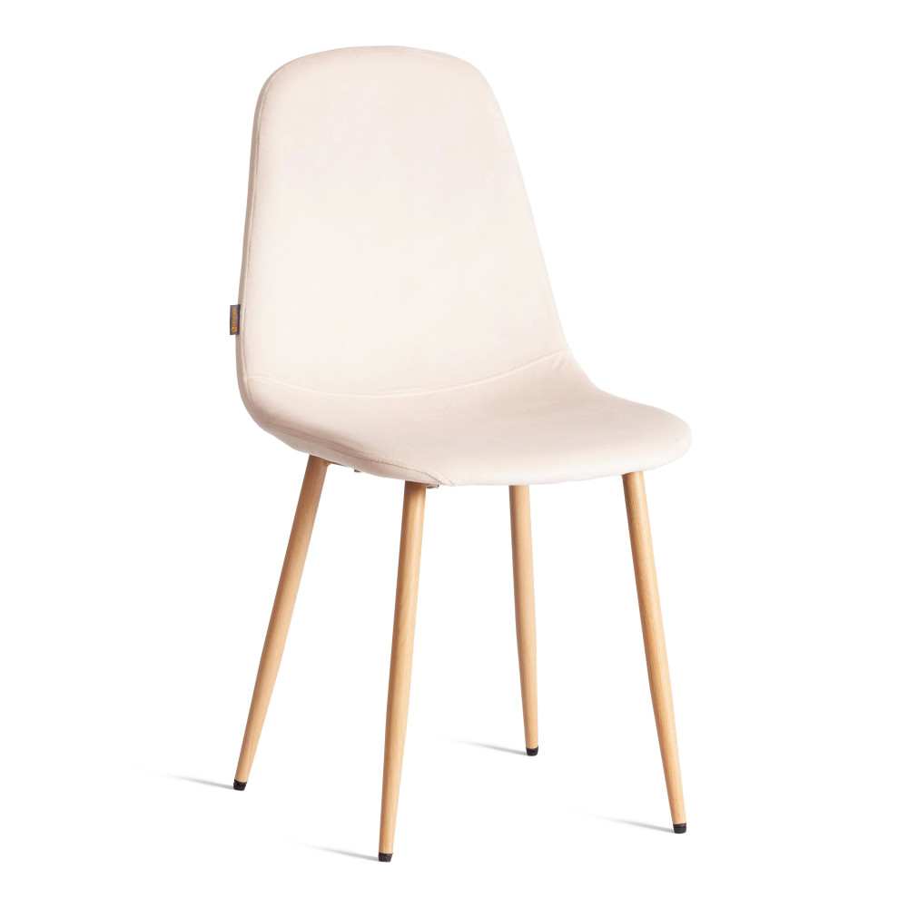 Стул BREEZE (mod. JSC-58) велюр и металл, бежевый и светлое дерево