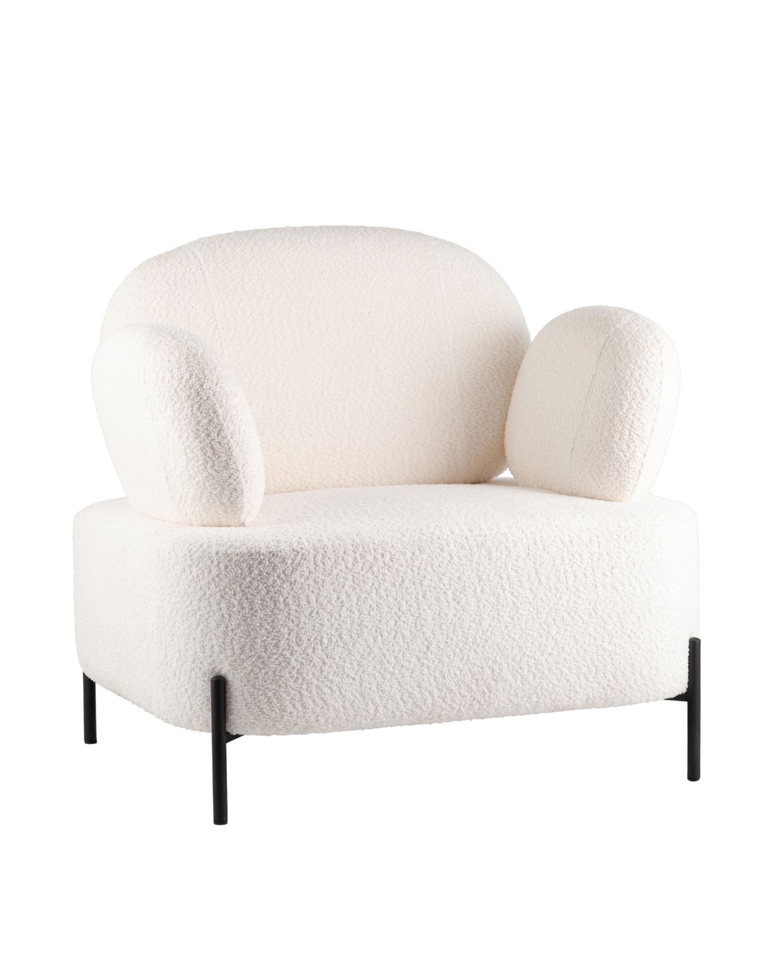 Кресло Кэнди ткань букле белый