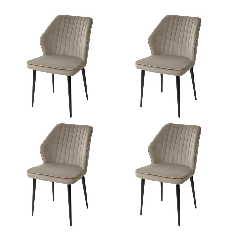 Стул SEATTLE-V латте #25 велюр, черный каркас