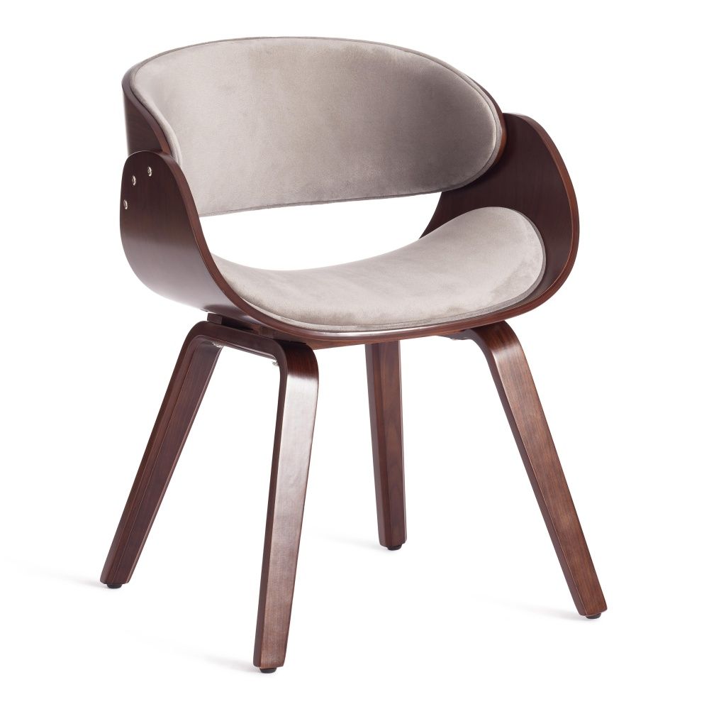 Стул LANDO (mod.8036) дерево и ткань, 59х53х75 см, орех и серый