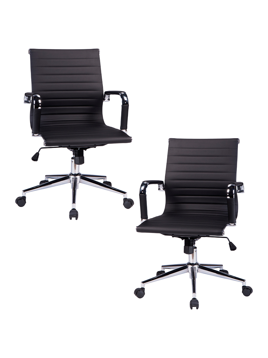 Набор 2 шт Офисное кресло для руководителей CLAYTON черный