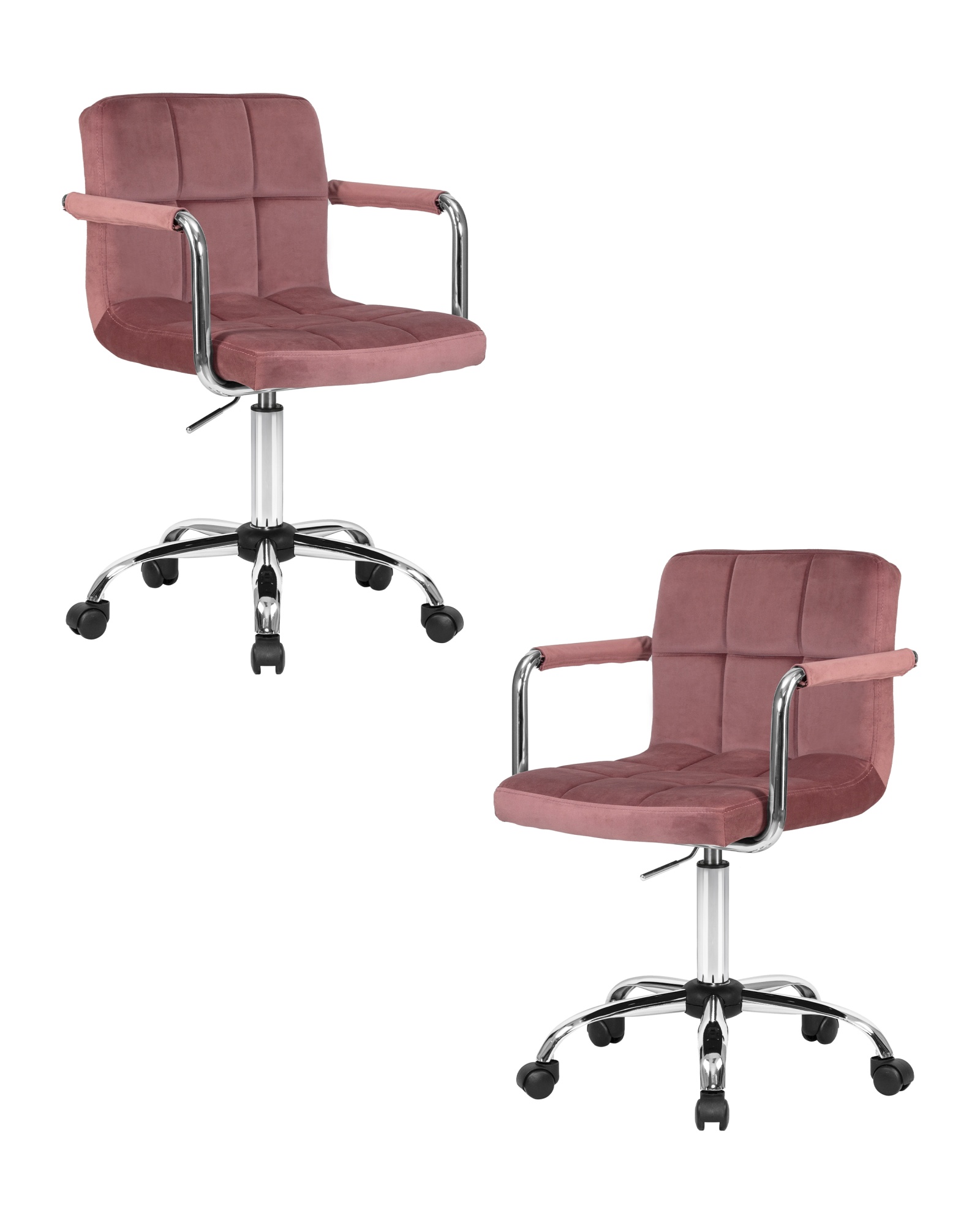 Набор 2 шт Офисное кресло для персонала TERRY, пудрово-розовый велюр (MJ9-32)