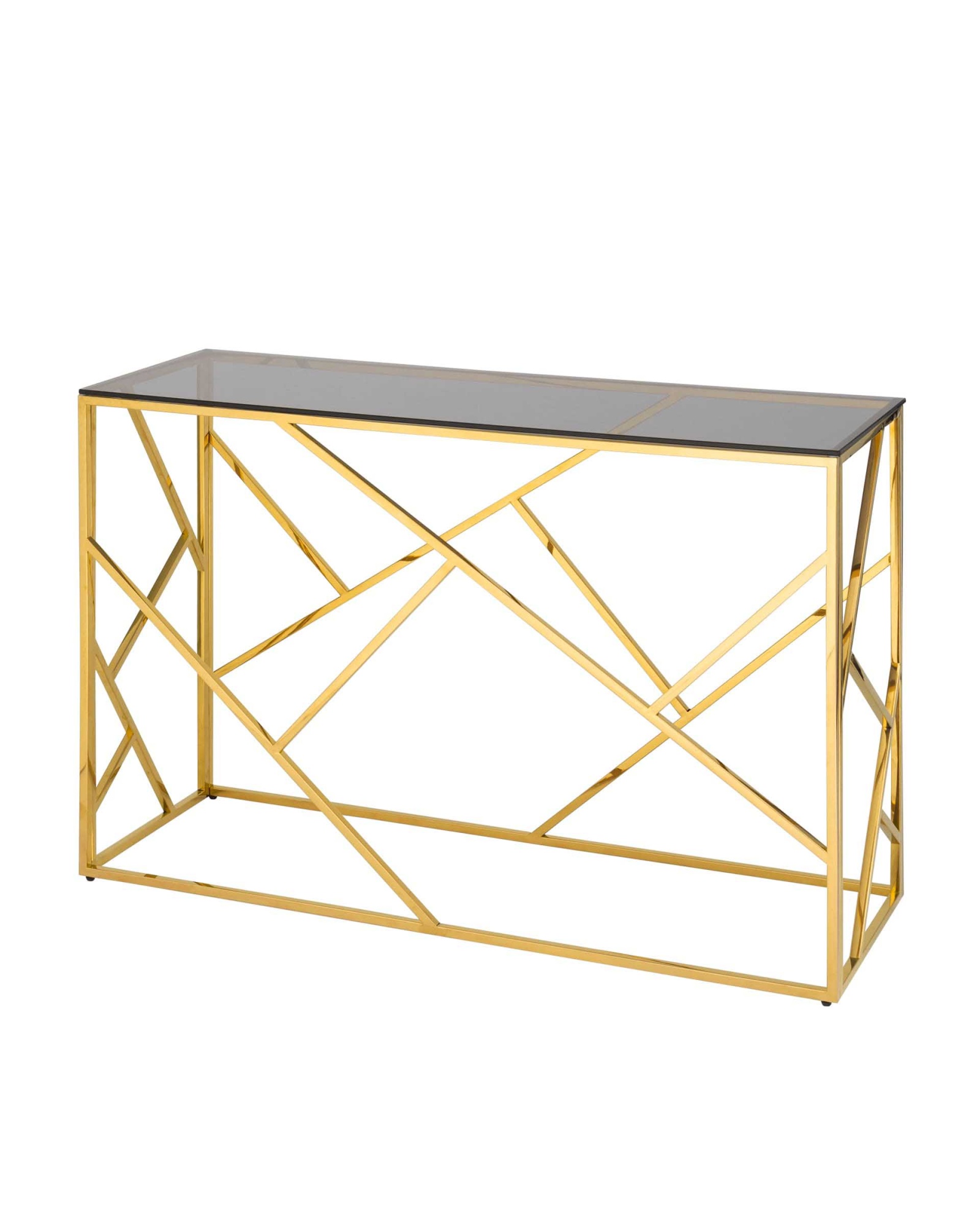 Консоль АРТ ДЕКО 120х40 золото стекло дым