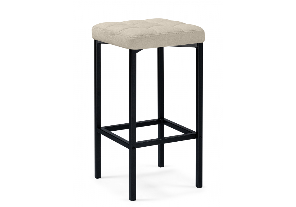 Барный стул Лофт ткань канди крем, черный матовый