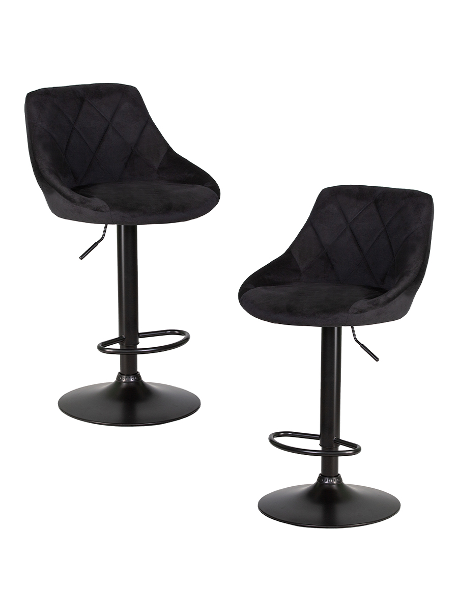 Набор 2 шт Стул барный LOGAN BLACK, черный велюр (MJ9-101)