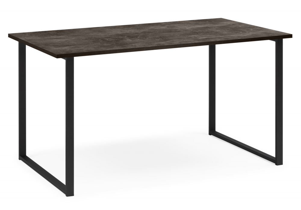 Стол деревянный Лиман 117 х 77 бетон темный, черный матовый