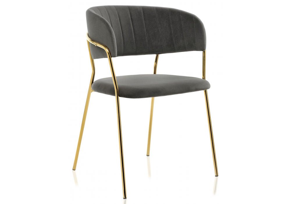 Стул на металлокаркасе Kamelia темно-серый, золотой