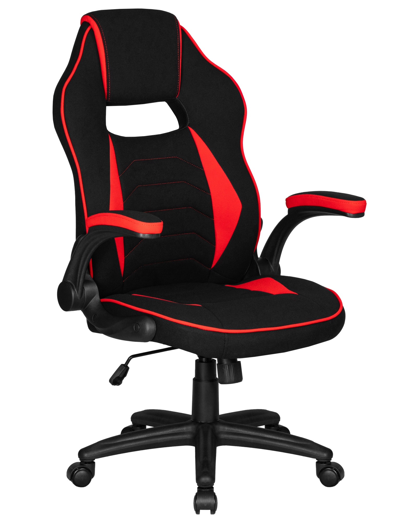 Кресло игровое RICK черно-красная ткань