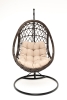 "Венеция" подвесное кресло-кокон из искусственного ротанга, цвет бронзовый с бежевой подушкой