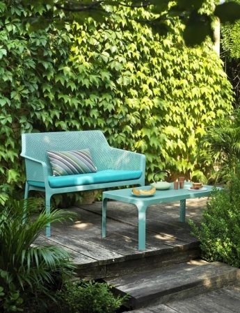 Диван пластиковый Net Bench бирюзовый