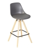 Набор 2 шт Стул полубарный RONNI, ножки светлый бук, темно-серый (GR-04)