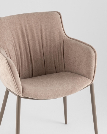 Стул Твигги шенилл бежевый с бежево-серым каркасом