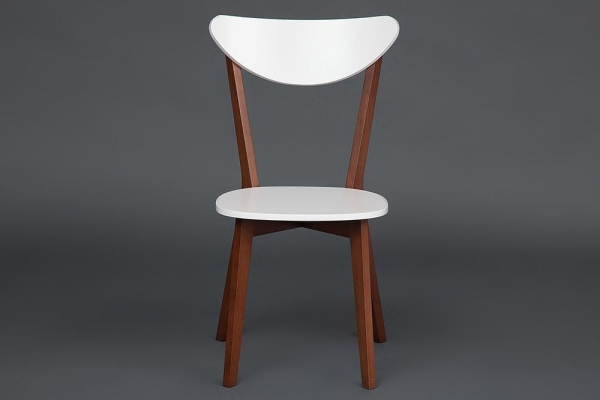 Стул жесткое сиденье MAXI (Макси) белый, коричневый