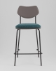 Стул полубарный Casey темно-бирюзовый с серой экокожей